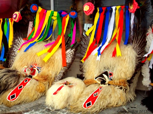 Masks waiting for their wearers in Ptuj.