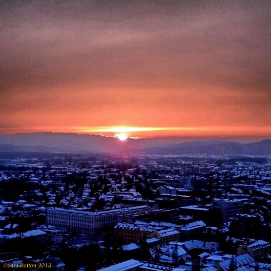 This photo was taken with my phone after a snowy day in Ljubljana. Not too shabby, Slovenia. Not too shabby.