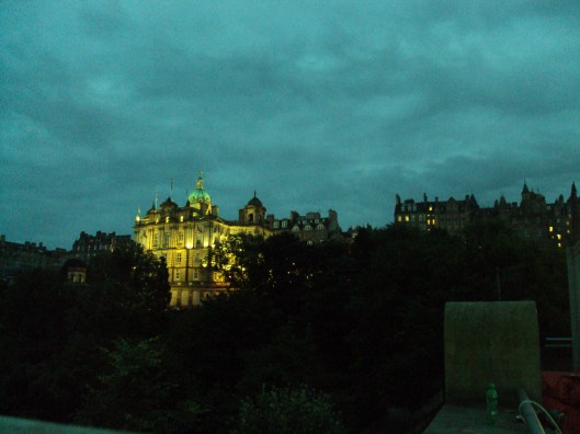 Edinburgh at night.